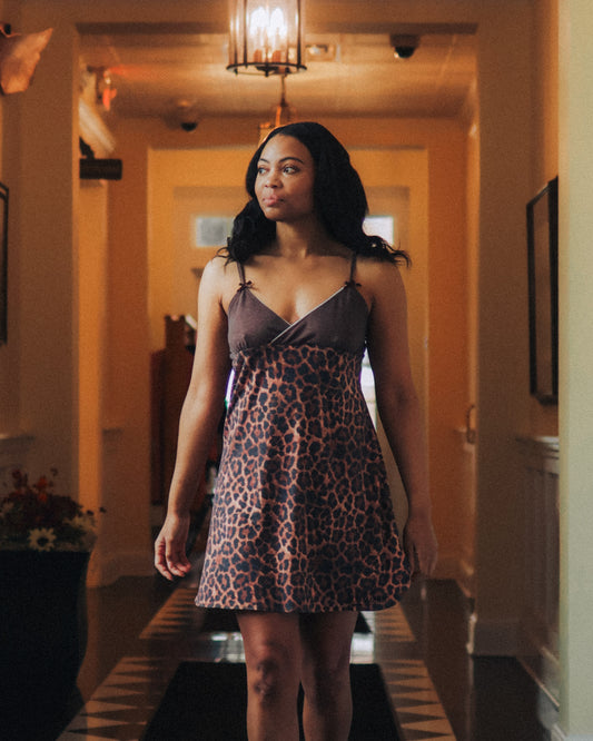 Preorder Leopard Night Dress with Chocolate Chunk Cookie